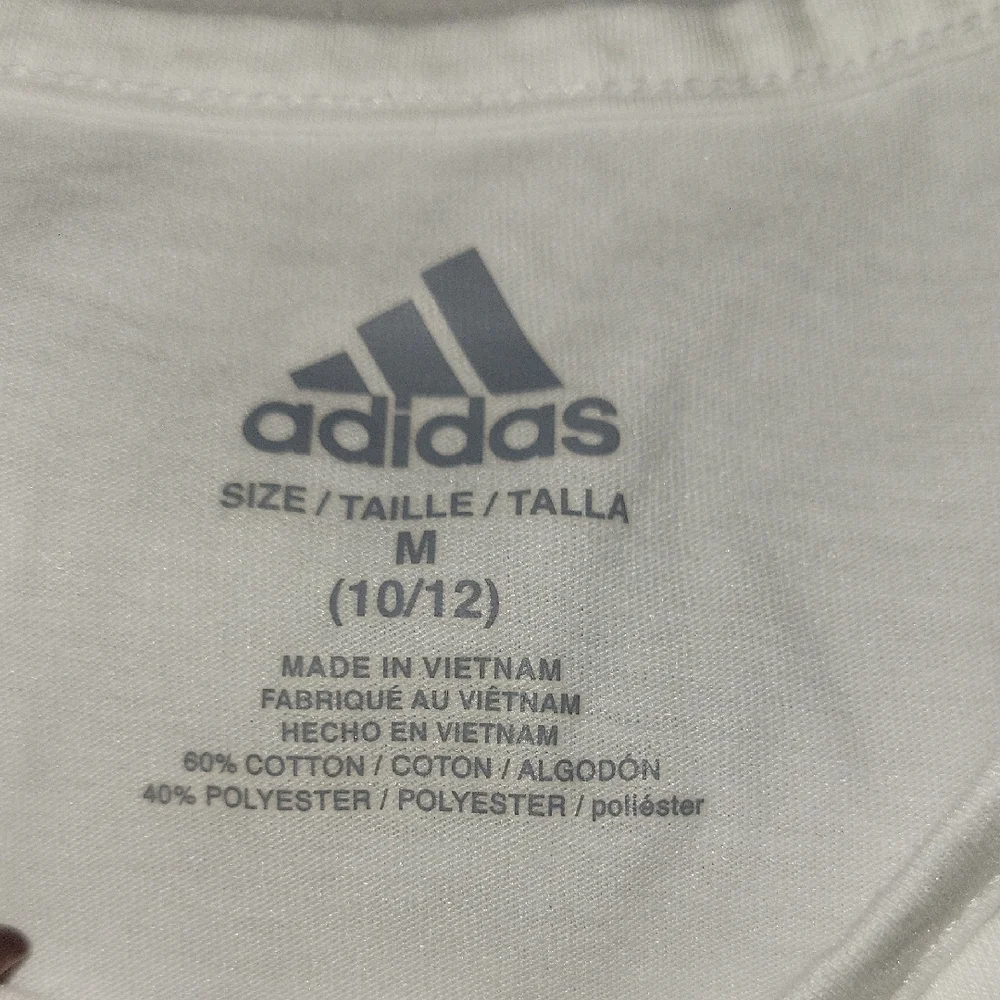 Adidas Kids White Tee with Black Glittery Logo - Picture 3 of 3